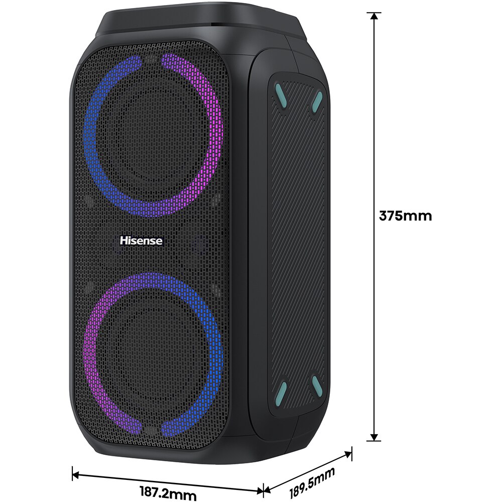 Boxa portabila HISENSE Party Rocker 160, 160W, Bluetooth, negru