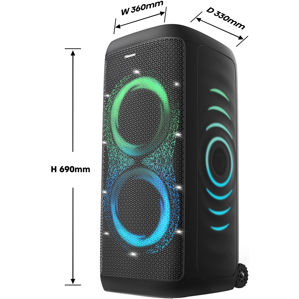 Boxa portabila HISENSE Party Thunder, 620W, Bluetooth, negru