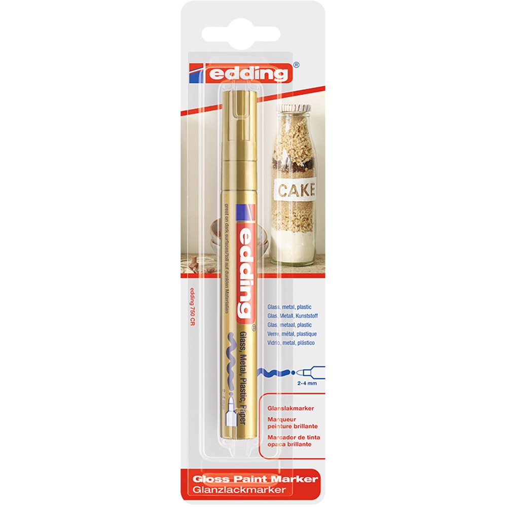 Marker cu vopsea EDDING 750, 2-4 mm, auriu