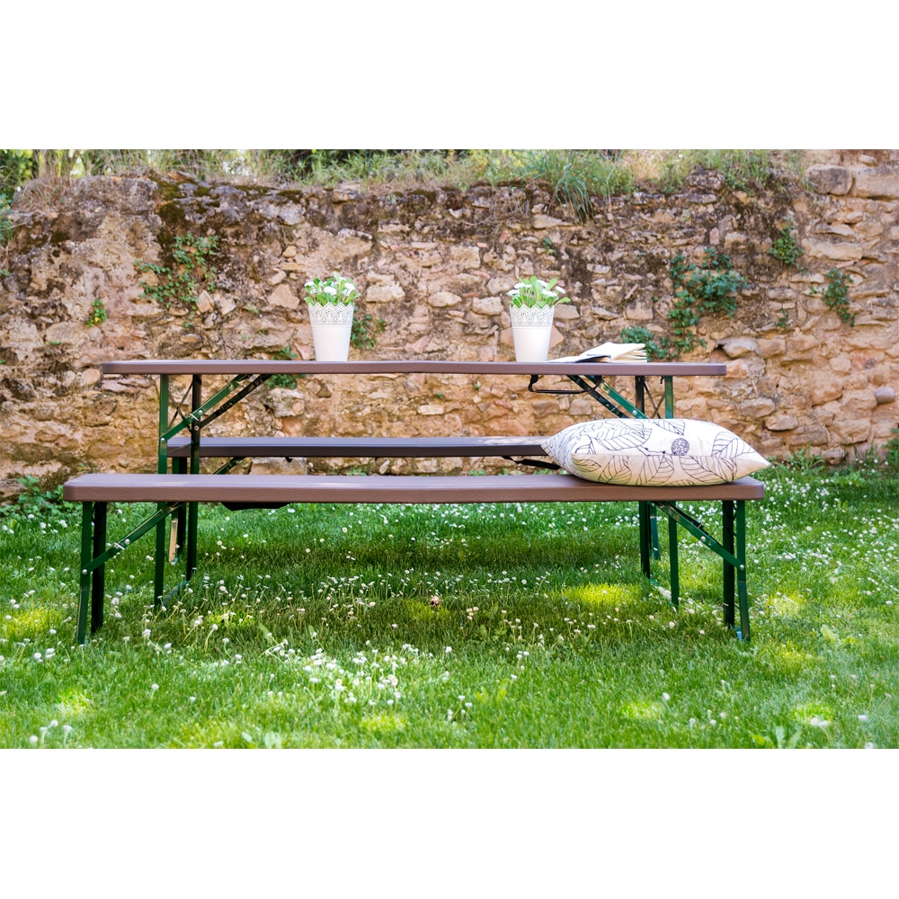 Banca terasa NEWSTORM Koln, 220.02 x 30.16 x 47.94 cm, maro-verde