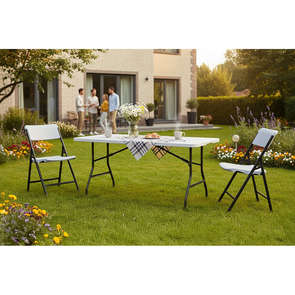 Scaun terasa NEWSTORM Morgan, otel, 47.2 x 53.5 x 83.7 cm, gri-negru