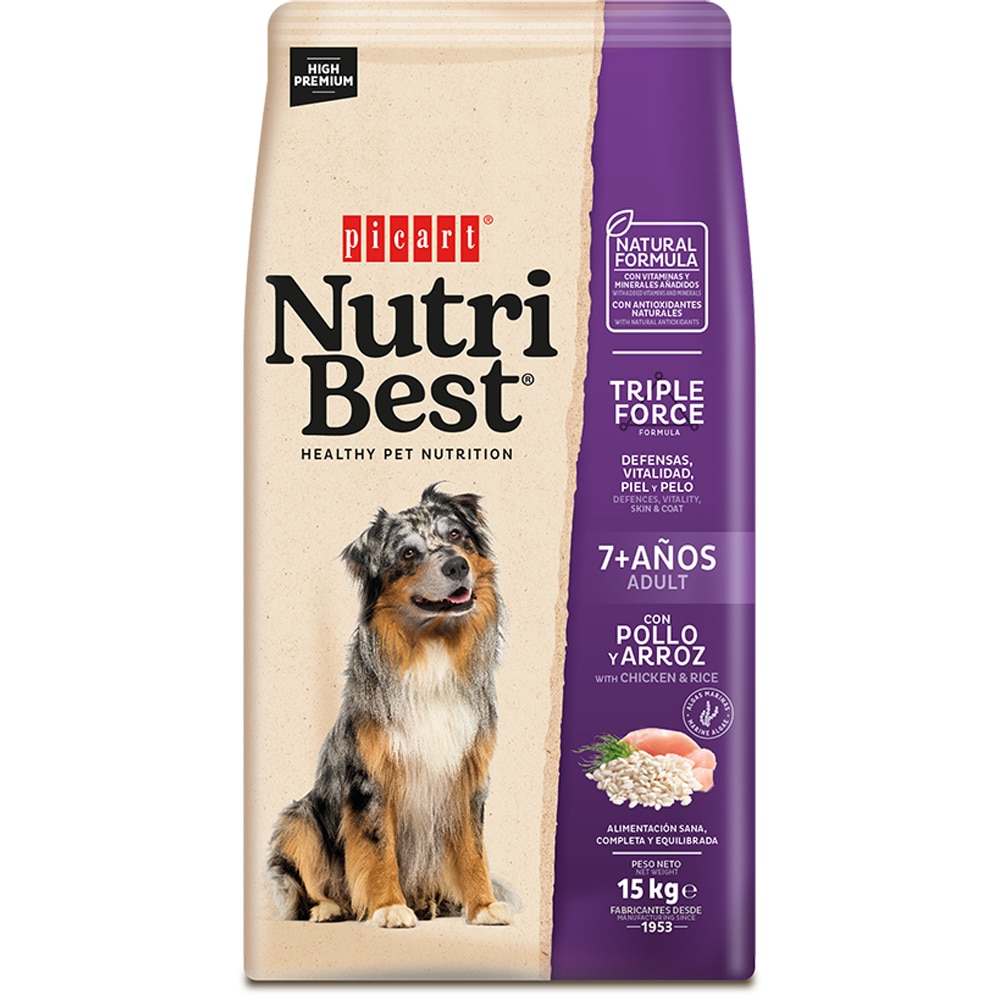 Hrana uscata pentru caini NUTRIBEST, Senior, Pui si Orez, 15 kg