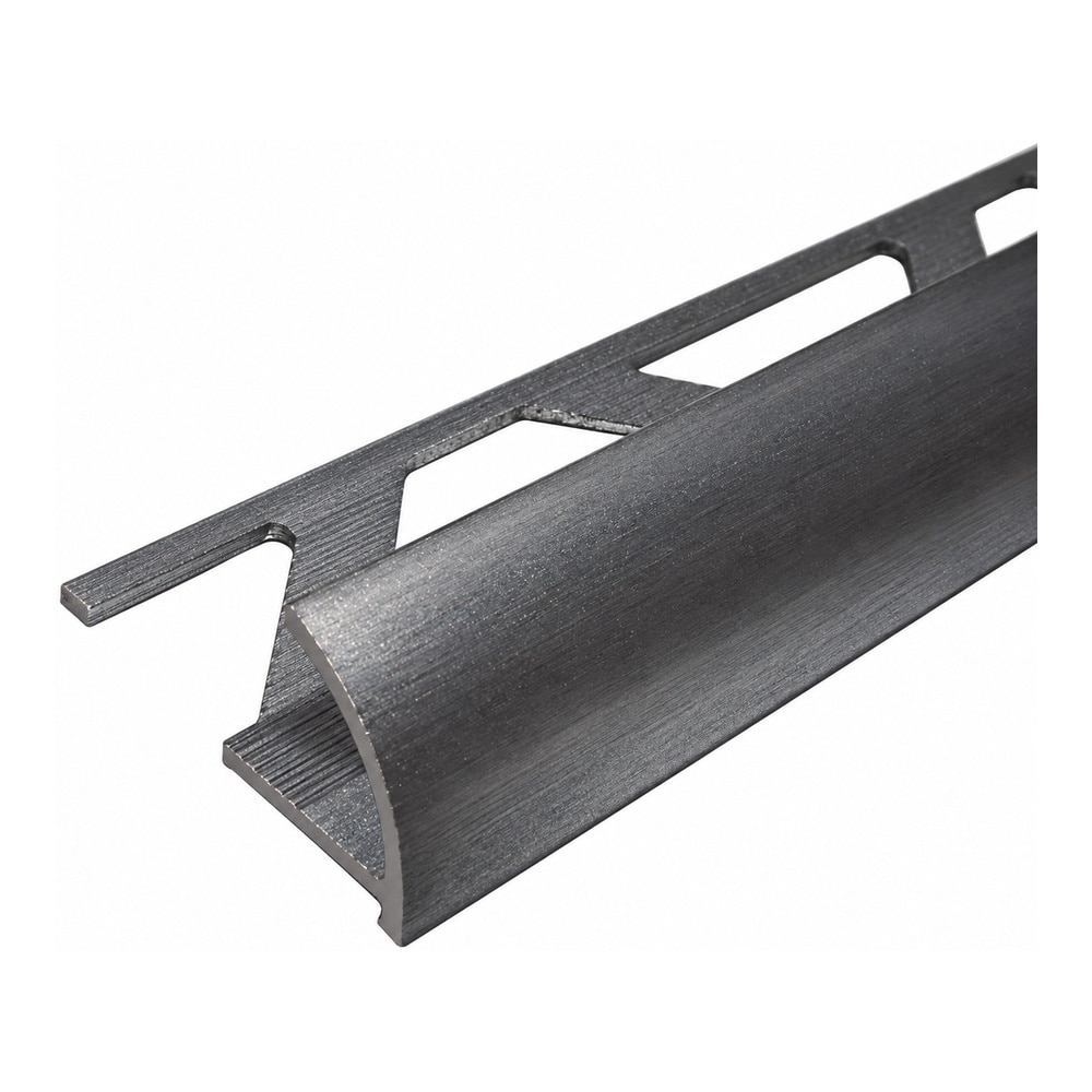 Profil aluminiu terminatie gresie si faianta PROFILINE, semirotund, 10 mm, 2.5 m, gri perlat