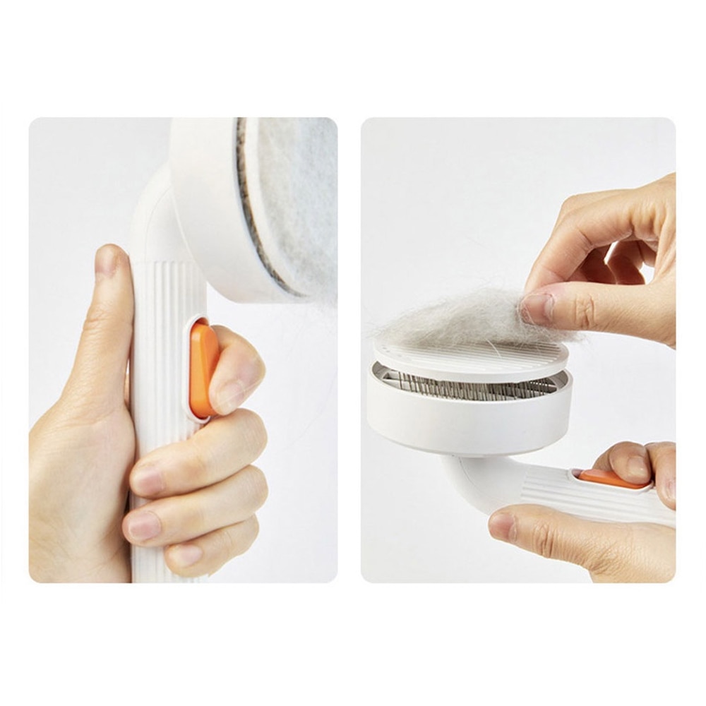 Perie animale de companie PETKIT Large Grooming 2, 19 x 8.5 cm, alb