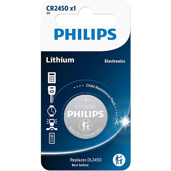Baterie litiu CR2450/10B PHILIPS, 3V