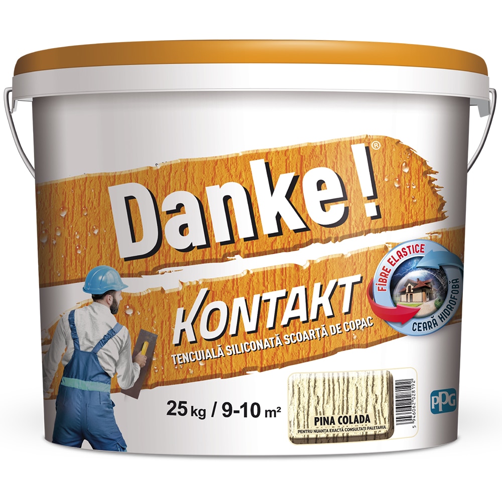 Tencuiala decorativa DANKE Kontakt Scoarta de copac, pina colada, 25 kg