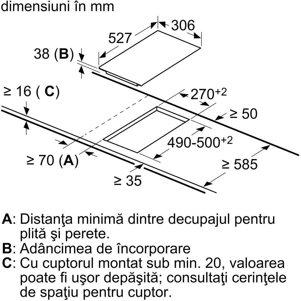 Plita incorporabila BOSCH PKF375FP2E, Vitroceramica, 2 arzatoare, Touch Control, negru