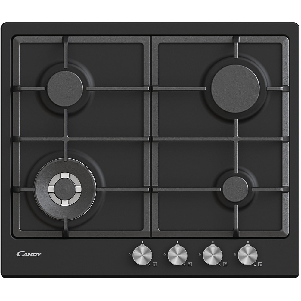 Plita incorporabila CANDY CHG6BF4WPBB, Gaz, 4 arzatoare, Wok, negru