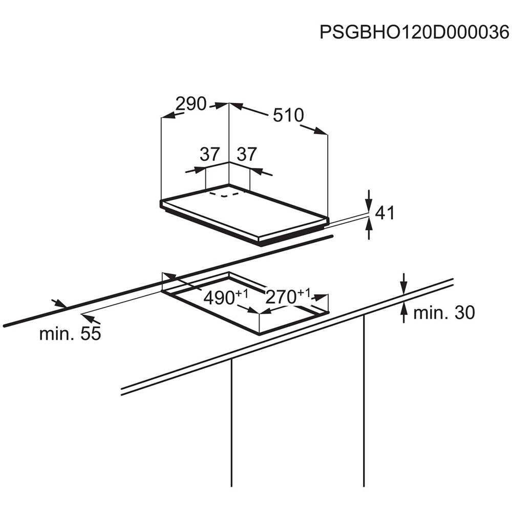 Plita incorporabila ELECTROLUX EGG3322NVX, Gaz, 2 arzatoare, inox