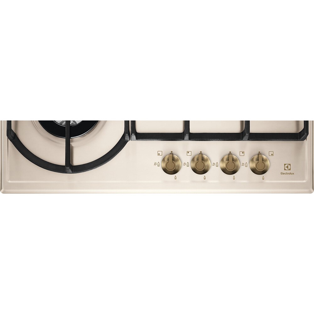 Plita incorporabila ELECTROLUX EGH6343RON, Gaz, 4 arzatoare, Wok, crem