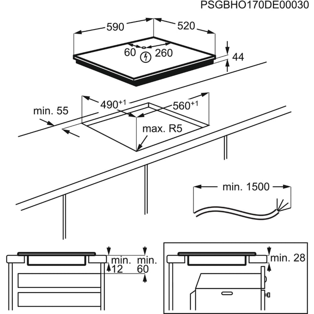 Plita incorporabila ELECTROLUX EIV63440BW, Inductie, 4 arzatoare, Touch control, alb