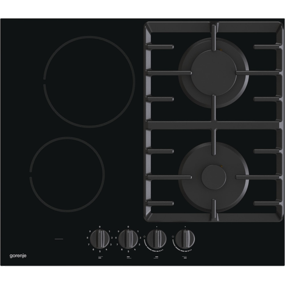 Plita incorporabila GORENJE GCE691BSC, Gaz + Electric, 4 arzatoare, negru