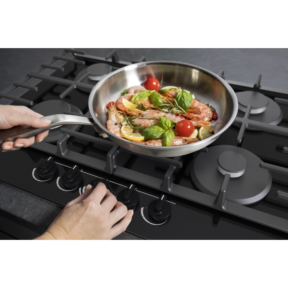 Plita incorporabila HISENSE GG773B, Gaz, 5 arzatoare, Wok, negru