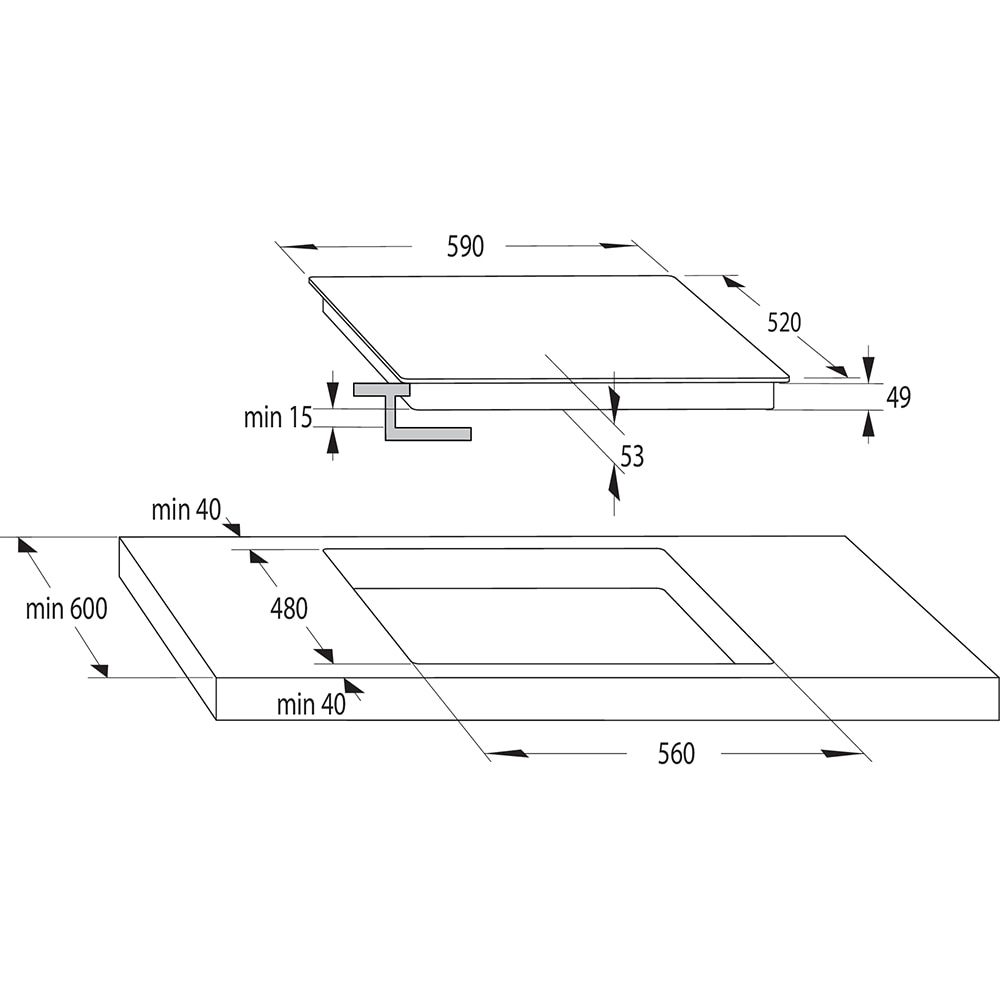 Plita incorporabila GORENJE GI6442BSCE, Inductie, 4 arzatoare, Touch Control, negru