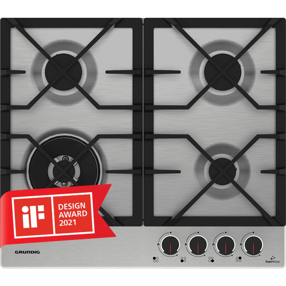 Plita incorporabila GRUNDIG GIGA6234260XE, Gaz, 4 arzatoare, Wok, inox