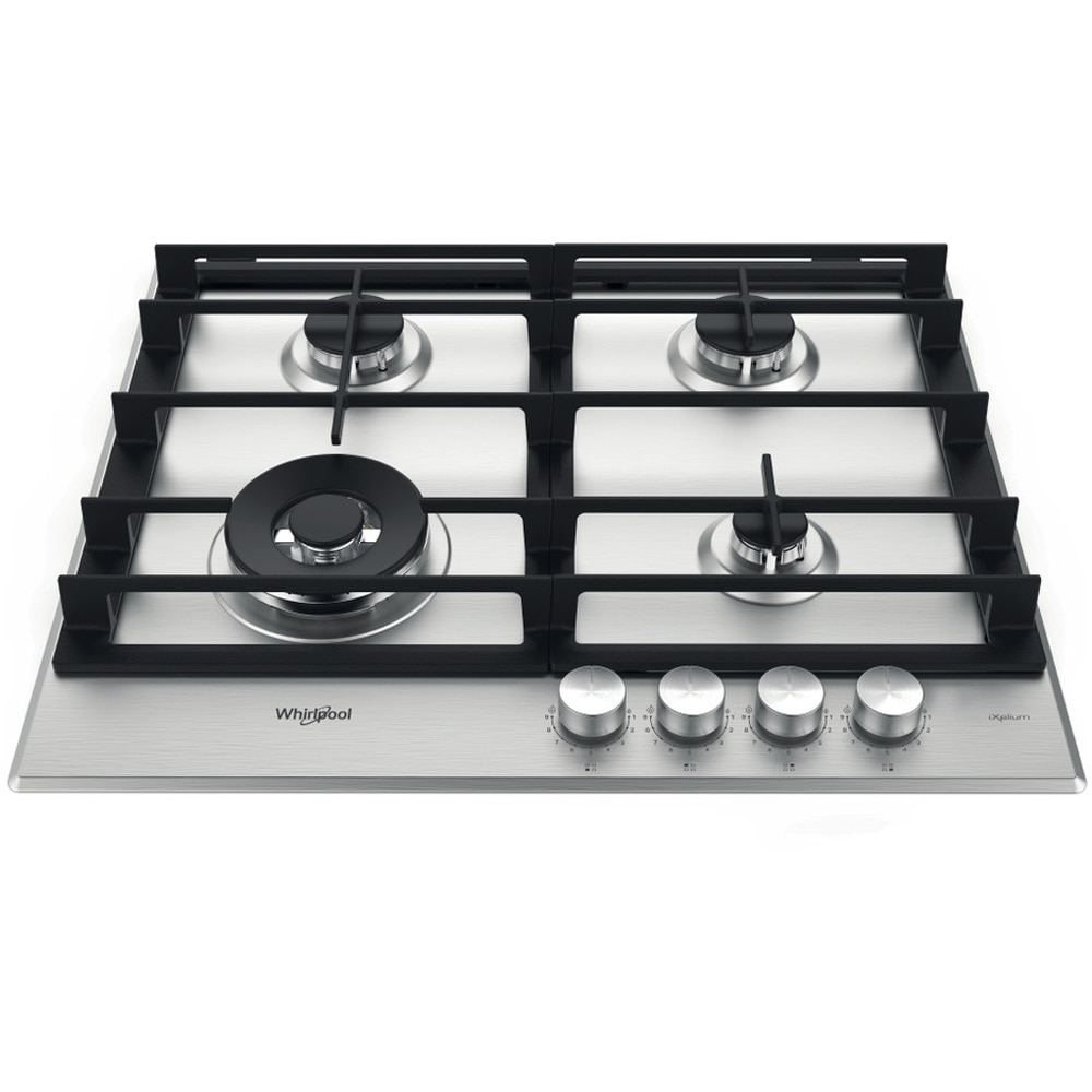 Plita incorporabila WHIRLPOOL GMWL 628/IXL EE, Gaz, 4 arzatoare, Wok, inox