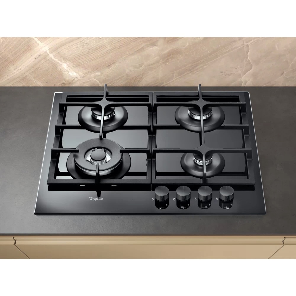 Plita incorporabila WHIRLPOOL GOA 6425/NB1, Gaz, 4 arzatoare, Wok, negru