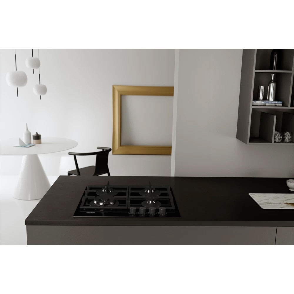 Plita incorporabila WHIRLPOOL GOFL 629/NB1, Gaz, 4 arzatoare, Wok, negru