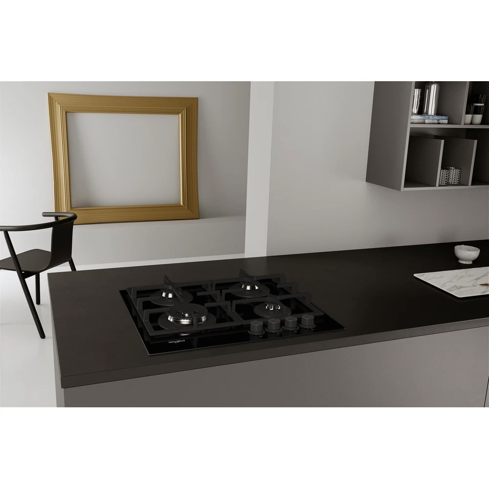 Plita incorporabila WHIRLPOOL GOFL 629/NB1, Gaz, 4 arzatoare, Wok, negru