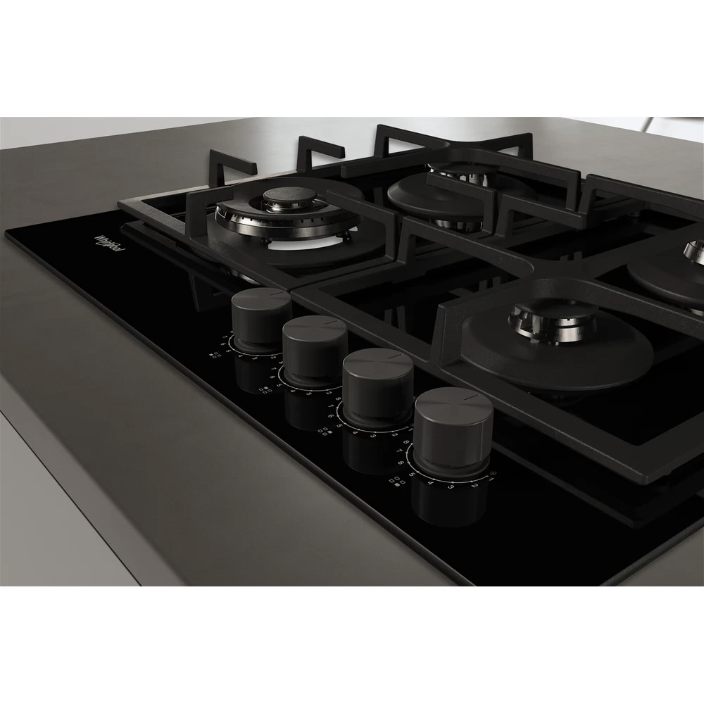 Plita incorporabila WHIRLPOOL GOFL 629/NB1, Gaz, 4 arzatoare, Wok, negru