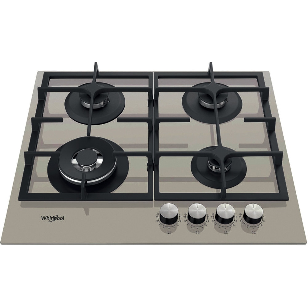 Plita incorporabila WHIRLPOOL GOFL 629/S, Gaz, 4 arzatoare, Wok, silver dawn
