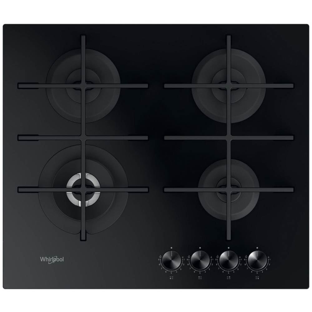 Plita incorporabila WHIRLPOOL GOWL 628/NB EE, Gaz, 4 arzatoare, Wok, negru