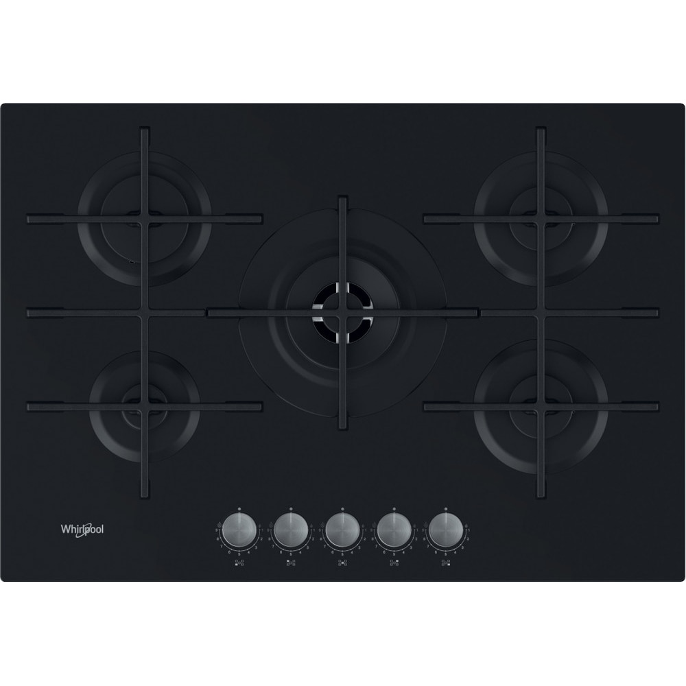 Plita incorporabila WHIRLPOOL GOWL 728/NB, Gaz, 5 arzatoare, Wok, negru