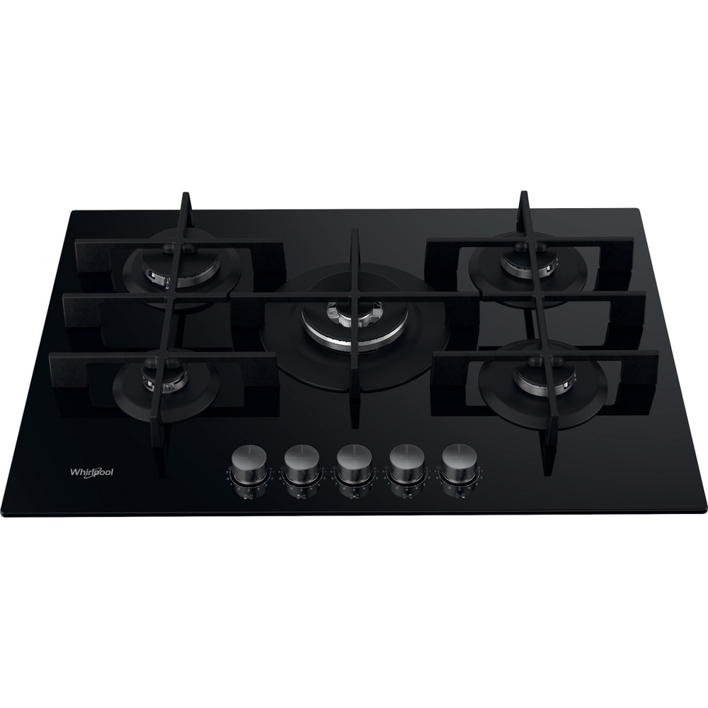 Plita incorporabila WHIRLPOOL GOWL 728/NB, Gaz, 5 arzatoare, Wok, negru