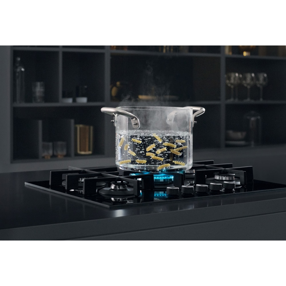 Plita incorporabila WHIRLPOOL GOWL 728/NB, Gaz, 5 arzatoare, Wok, negru