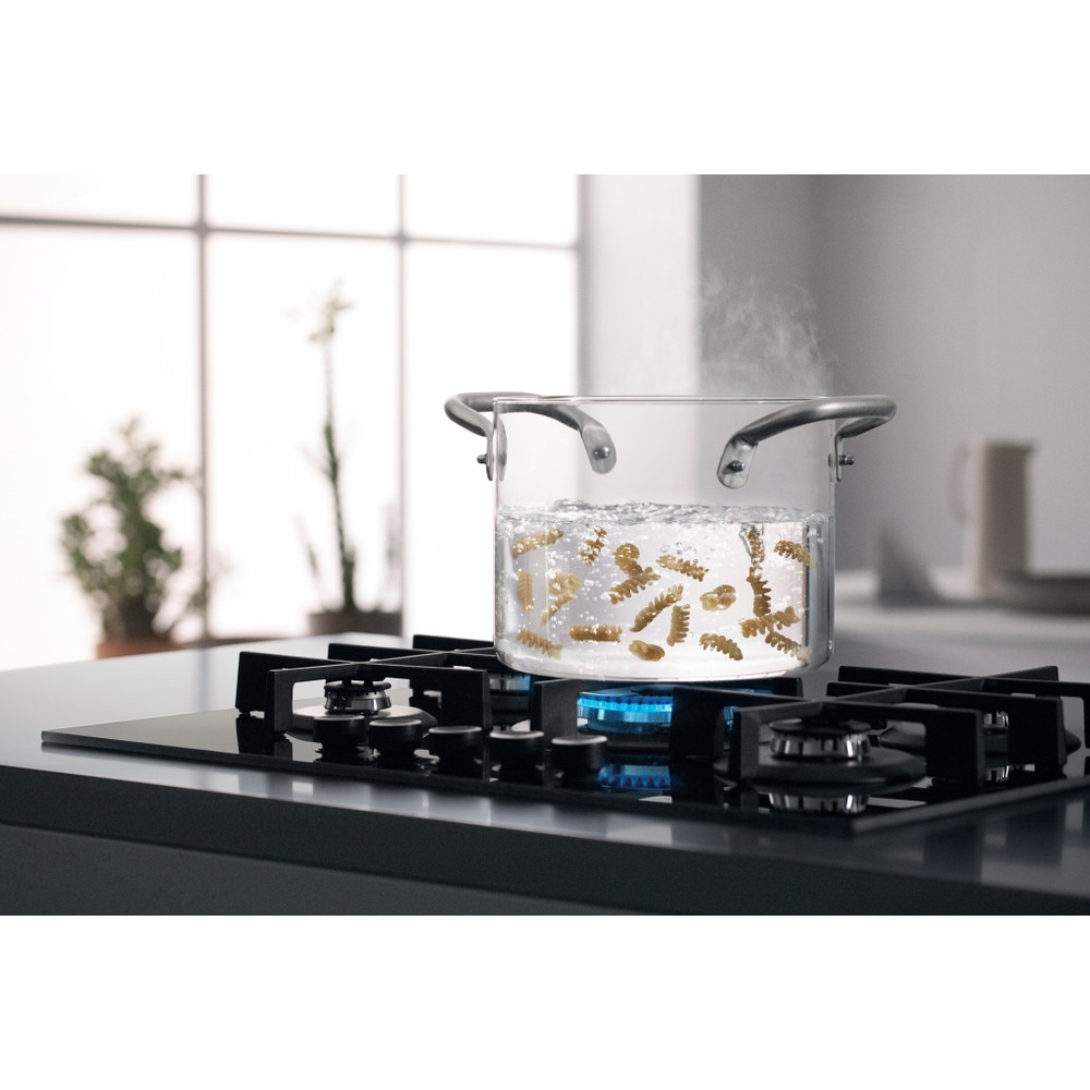 Plita incorporabila WHIRLPOOL GOWL 728/NB, Gaz, 5 arzatoare, Wok, negru