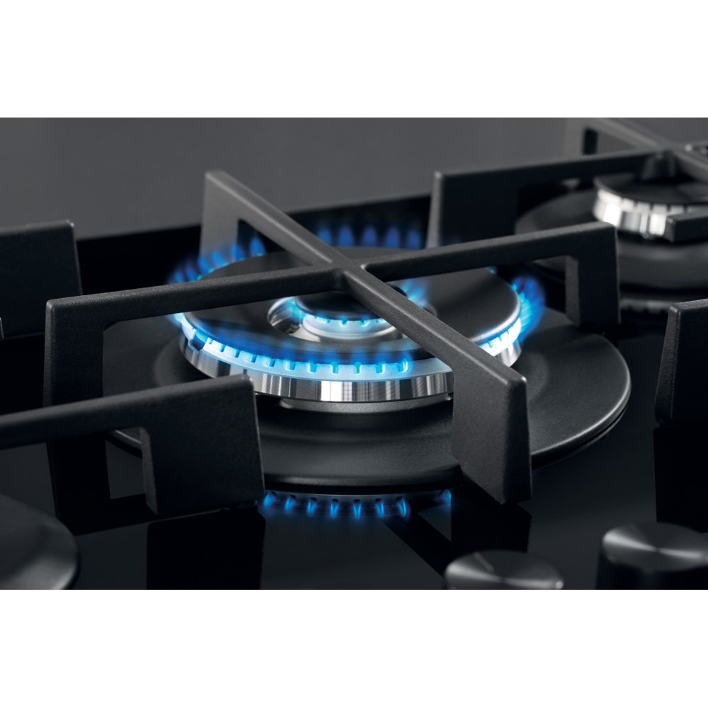 Plita incorporabila WHIRLPOOL GOWL 728/NB, Gaz, 5 arzatoare, Wok, negru