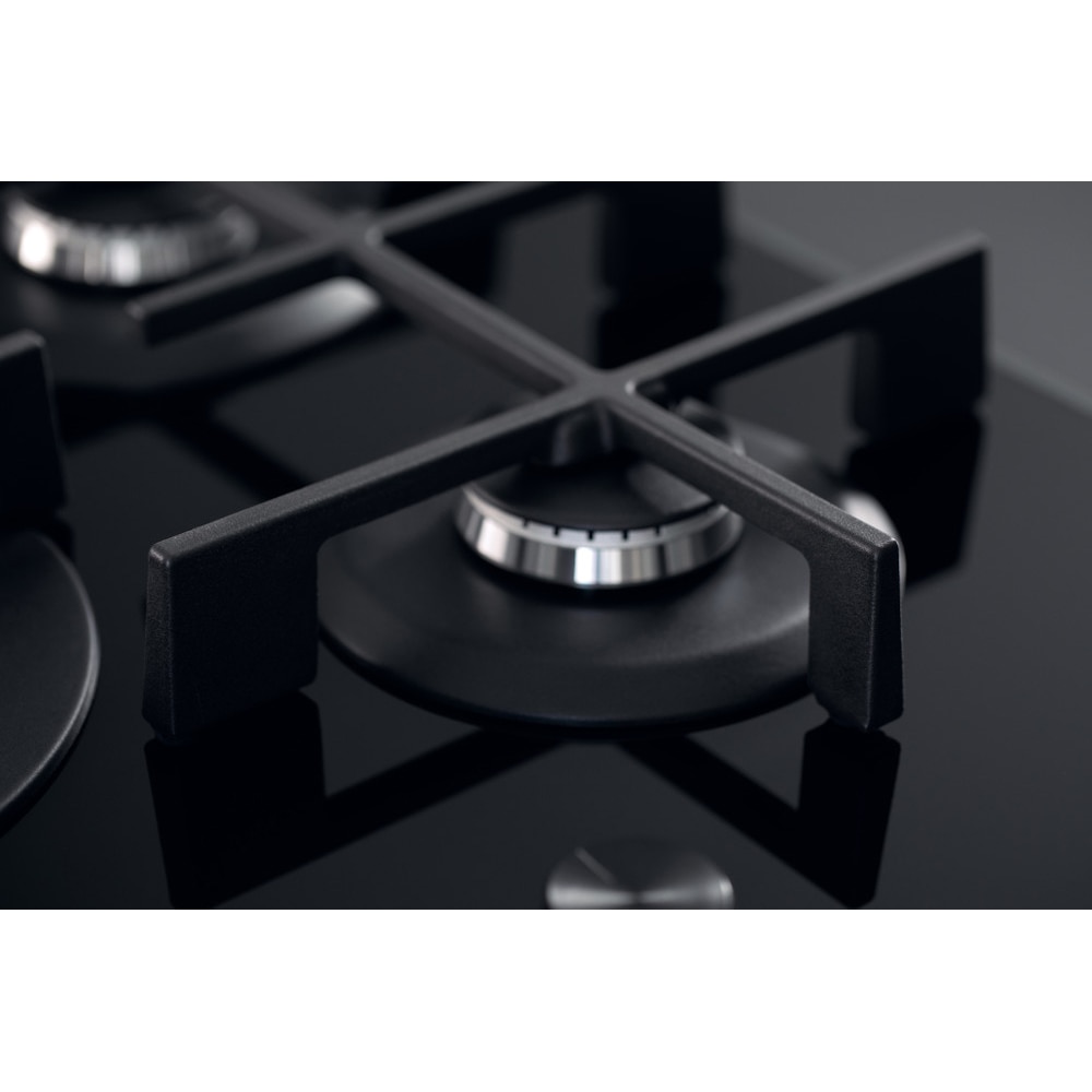 Plita incorporabila WHIRLPOOL GOWL 728/NB, Gaz, 5 arzatoare, Wok, negru