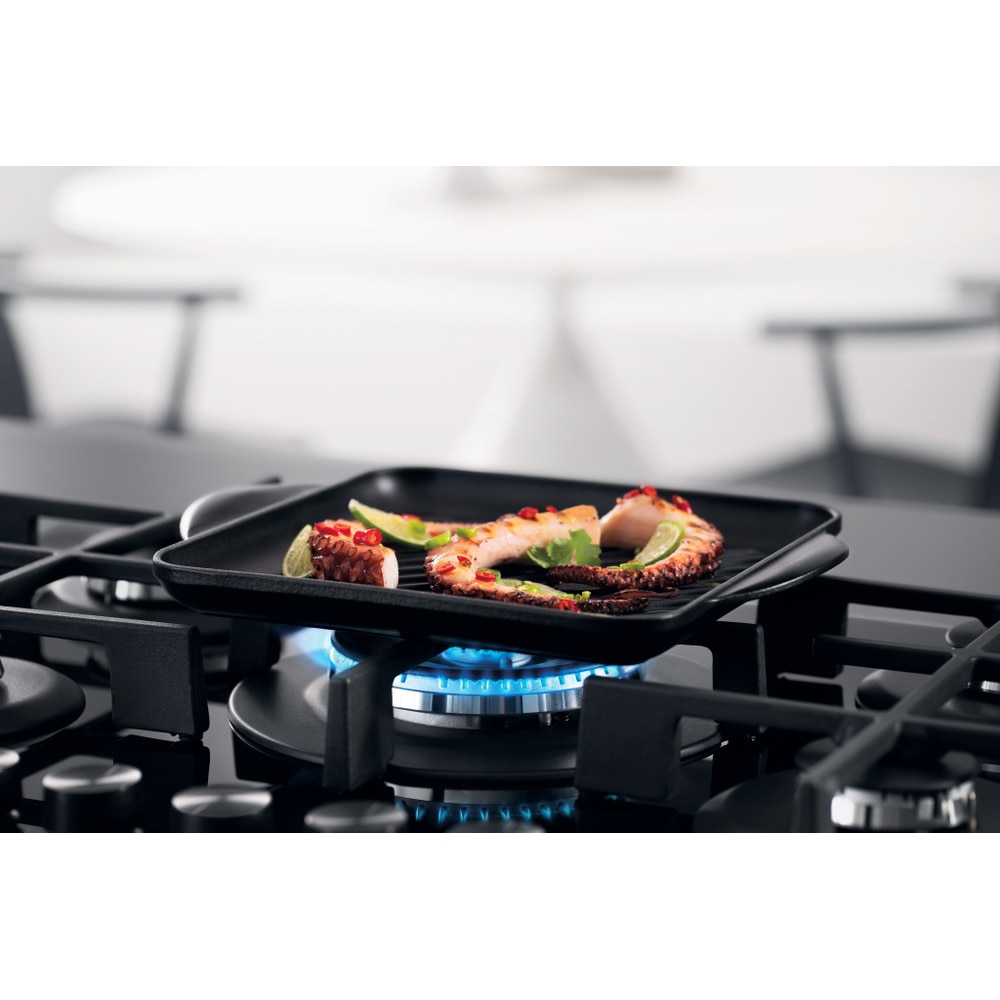 Plita incorporabila WHIRLPOOL GOWL 728/NB, Gaz, 5 arzatoare, Wok, negru