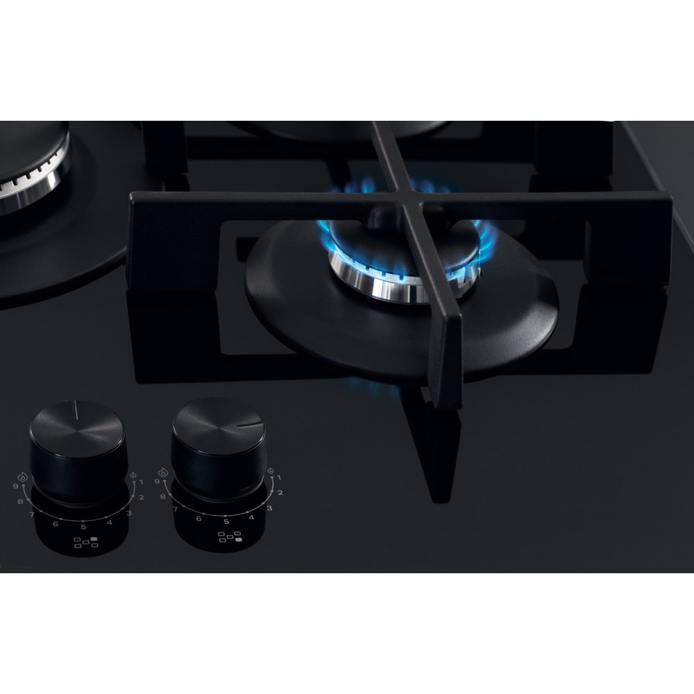 Plita incorporabila WHIRLPOOL GOWL 728/NB, Gaz, 5 arzatoare, Wok, negru