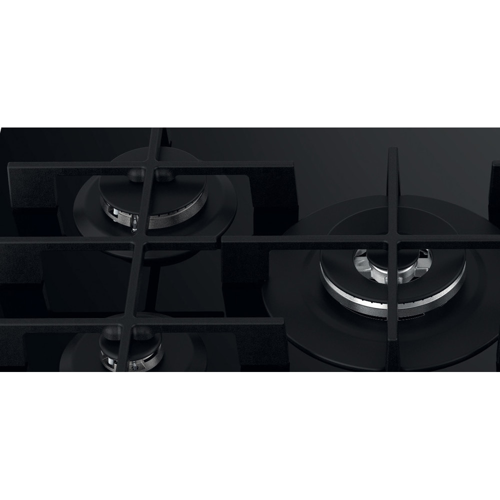 Plita incorporabila WHIRLPOOL GOWL 728/NB, Gaz, 5 arzatoare, Wok, negru