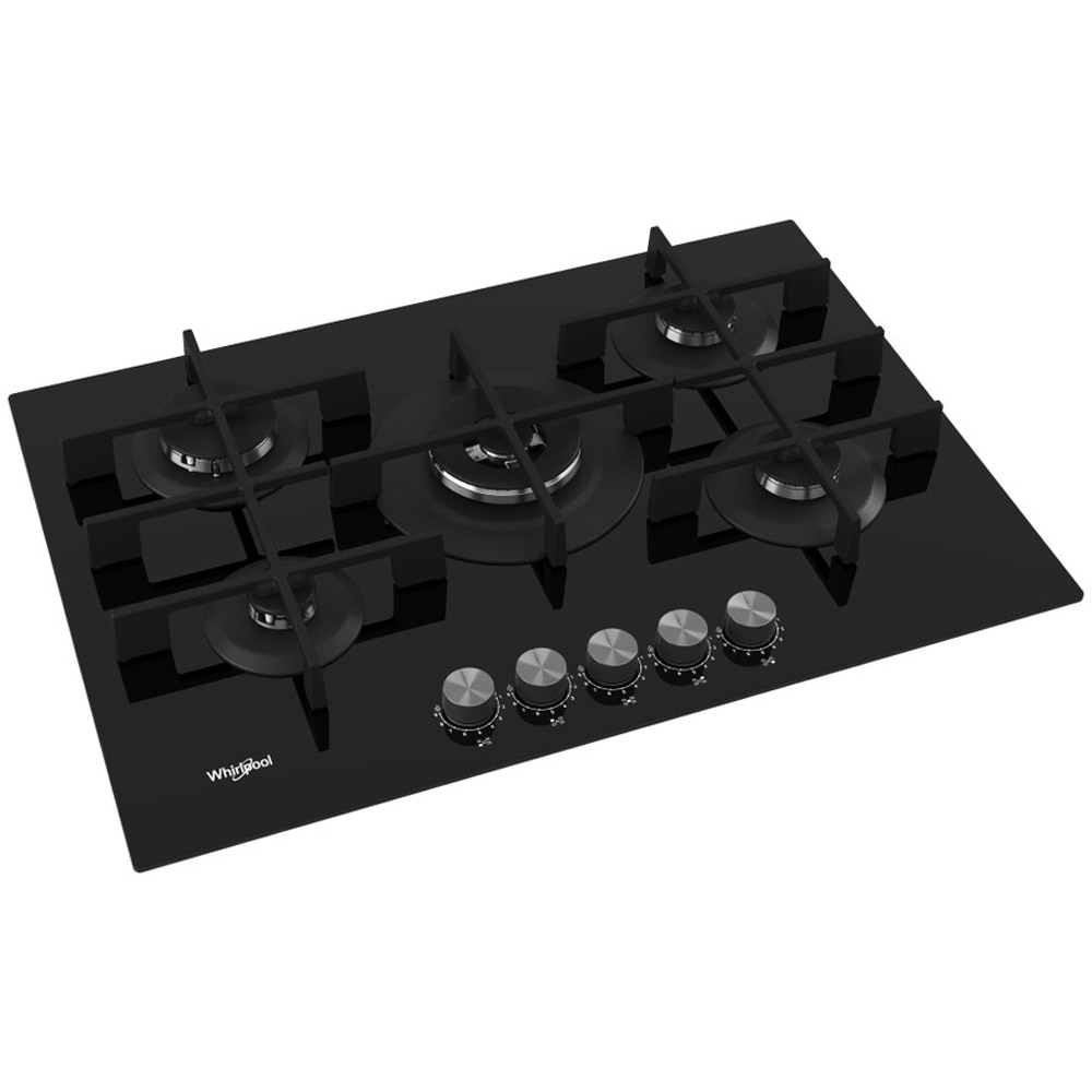 Plita incorporabila WHIRLPOOL GOWL 728/NB, Gaz, 5 arzatoare, Wok, negru