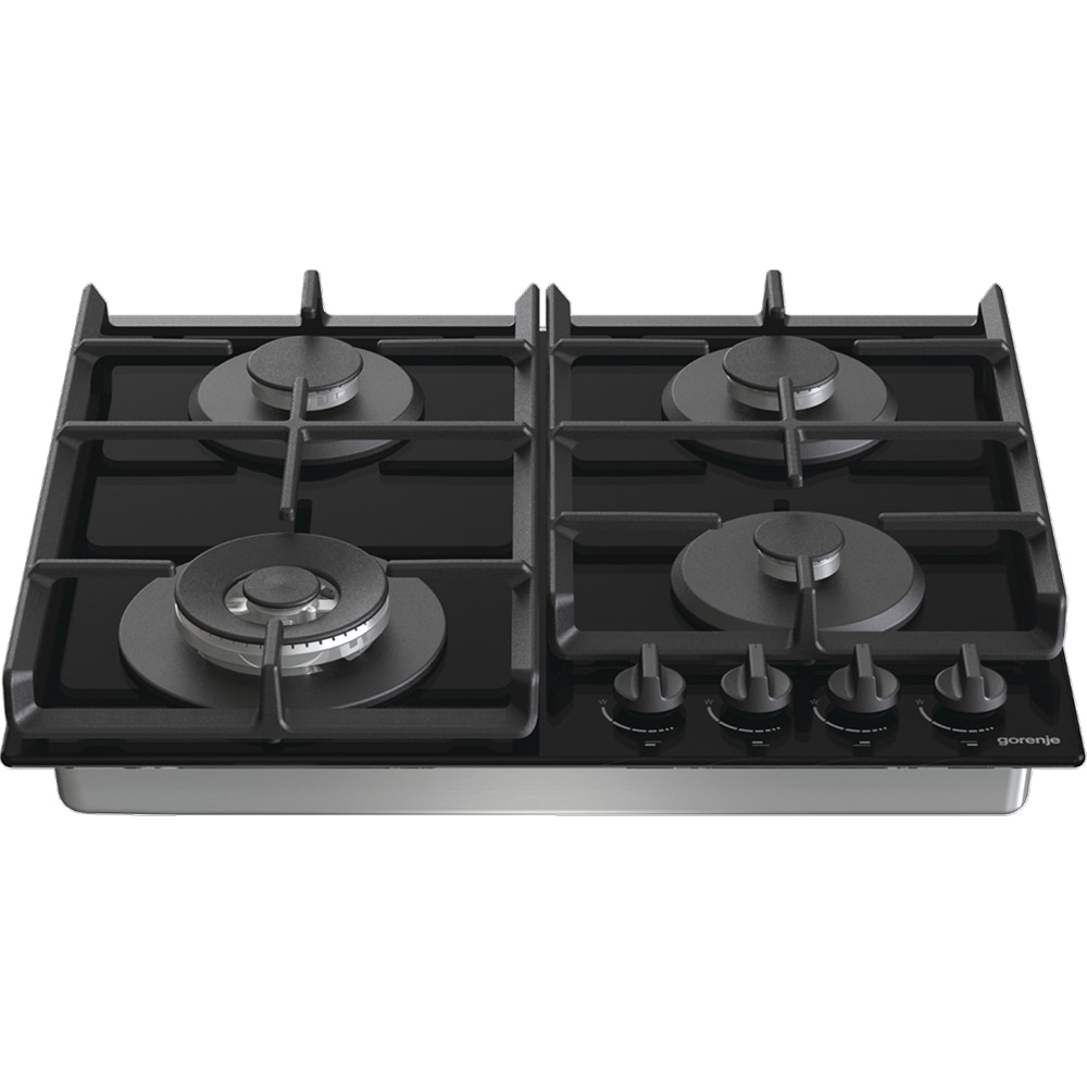 Plita incorporabila GORENJE GTW641EB, Gaz, 4 arzatoare, Wok, negru