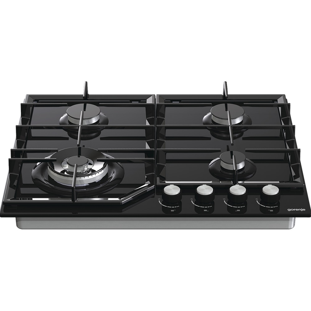 Plita incorporabila GORENJE GTW641KB, Gaz, 4 arzatoare, Wok, negru
