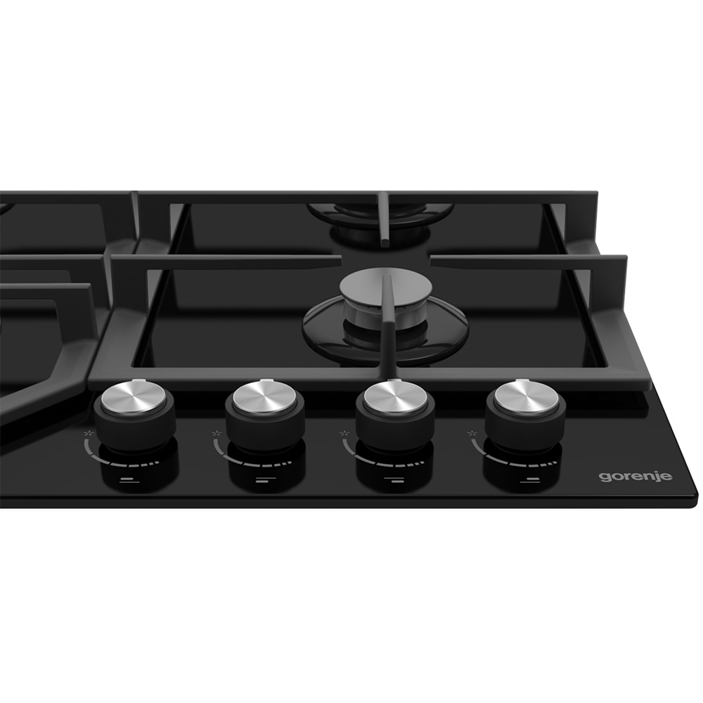 Plita incorporabila GORENJE GTW641KB, Gaz, 4 arzatoare, Wok, negru