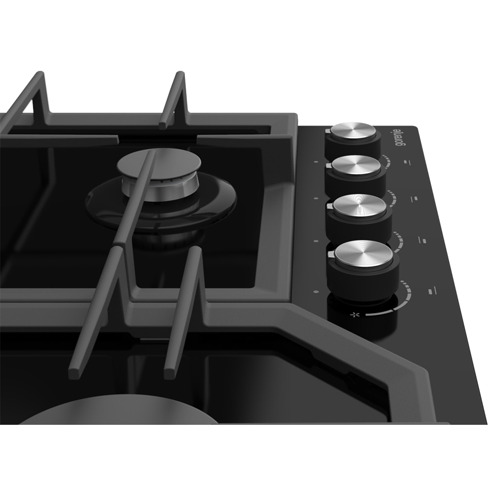 Plita incorporabila GORENJE GTW641KB, Gaz, 4 arzatoare, Wok, negru