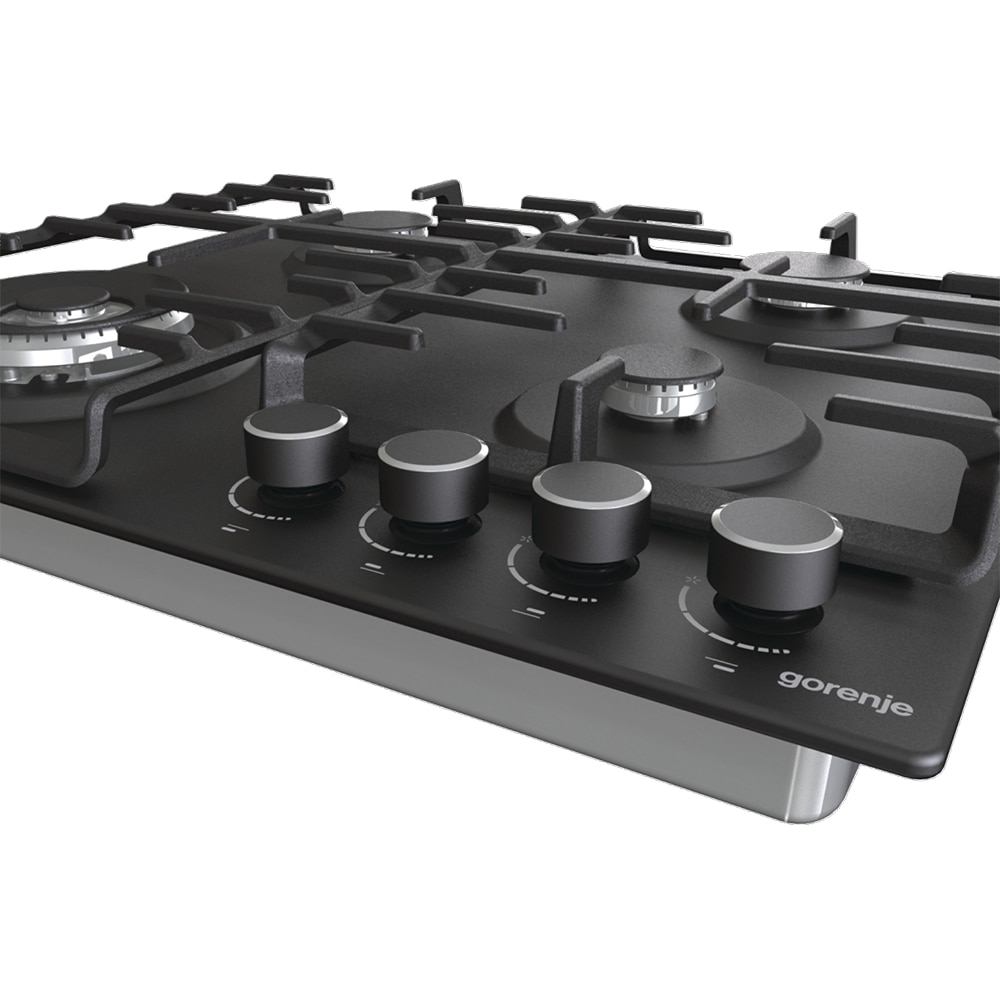 Plita incorporabila GORENJE GW642AB, Gaz, 4 arzatoare, Wok, negru