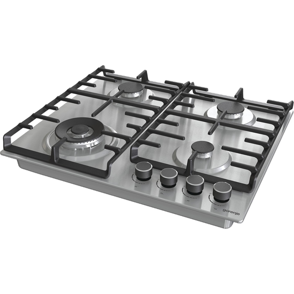 Plita incorporabila GORENJE GW642ABX, Gaz, 4 arzatoare, Wok, inox