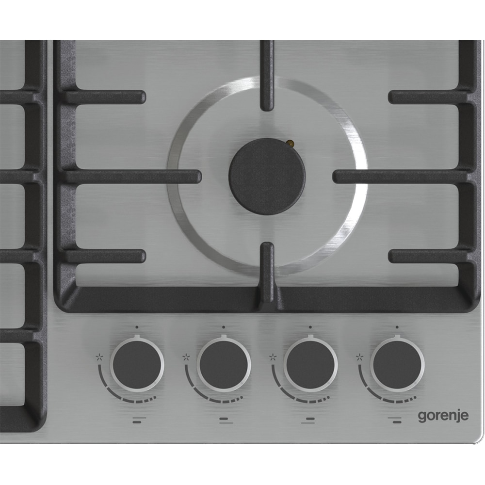 Plita incorporabila GORENJE GW642ABX, Gaz, 4 arzatoare, Wok, inox