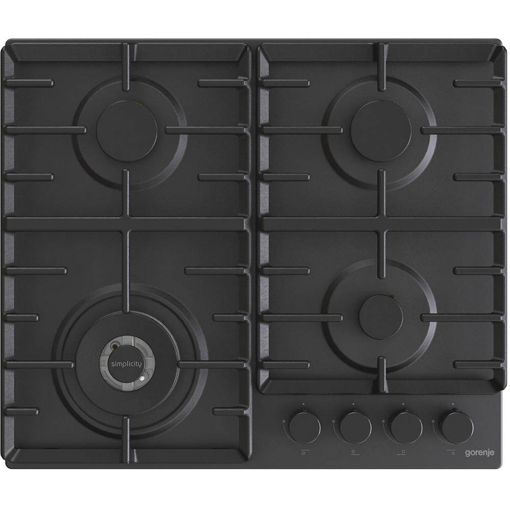 Plita incorporabila GORENJE GW642SYB, Gaz, 4 arzatoare, Wok, negru