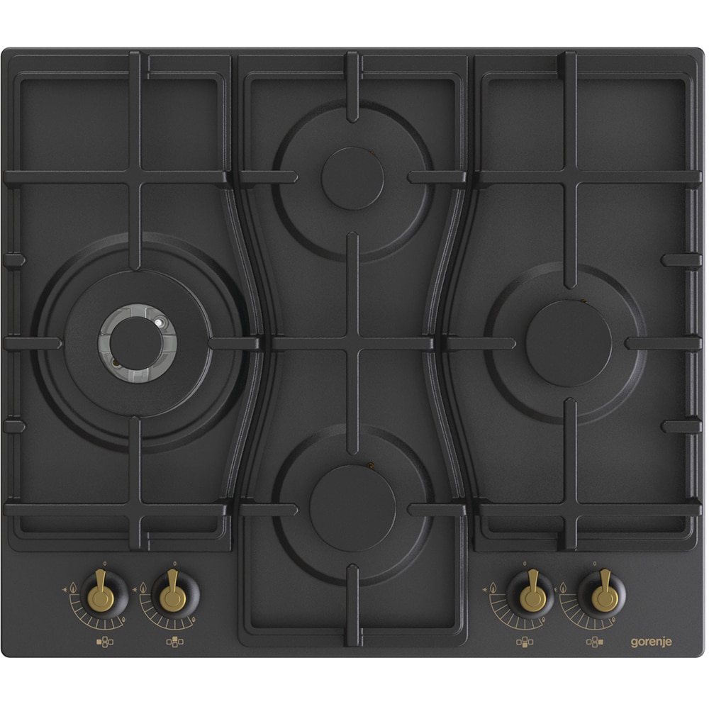 Plita incorporabila GORENJE GW6D42CLB, Gaz, 4 arzatoare, Wok, negru