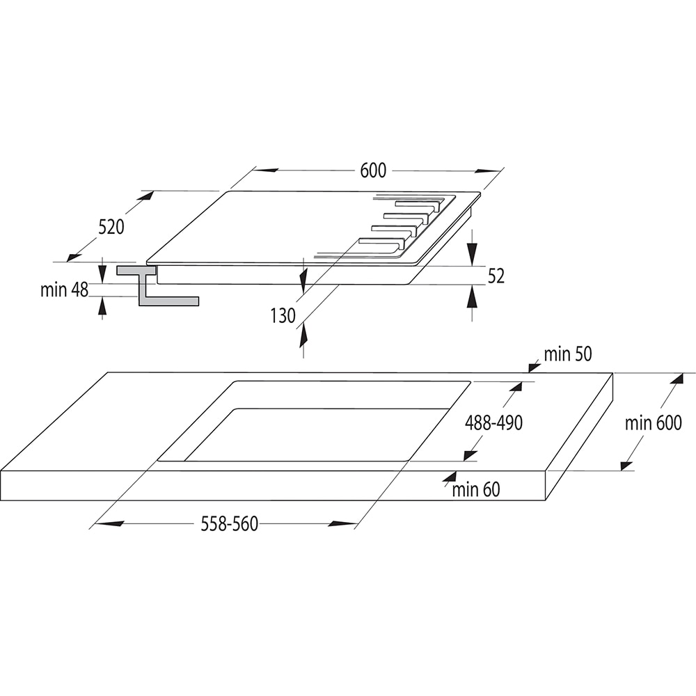 Plita incorporabila GORENJE GW6D42CLI, Gaz, 4 arzatoare, Wok, crem