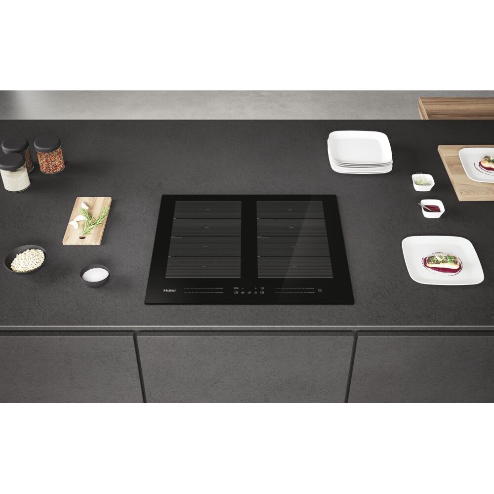 Plita incorporabila HAIER HA2MTSJ68MC, Inductie, 4 arzatoare, Touch control, negru