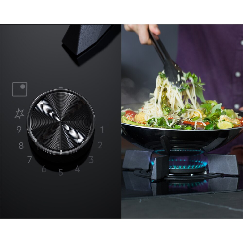 Plita incorporabila AEG HDB95623NB, Gaz + Inductie, 5 arzatoare, negru