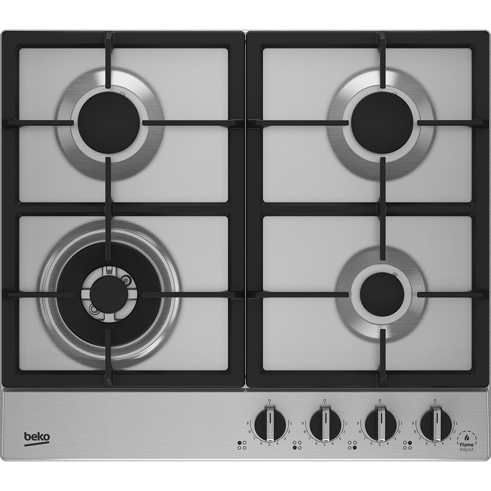 Plita incorporabila BEKO HIAW64325SX, Gaz, 4 arzatoare, Wok, inox