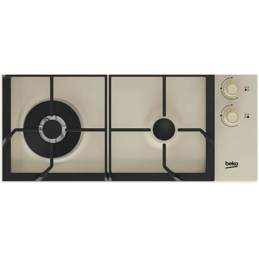 Plita incorporabila BEKO HIGG64125SCR, Gaz, 4 arzatoare, Wok, crem